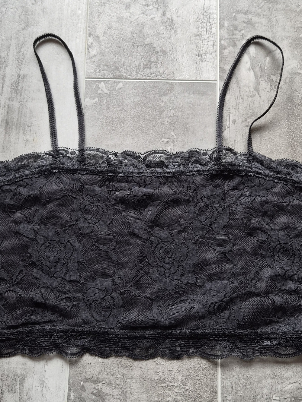 Lace Bralette Cami Top - Black
